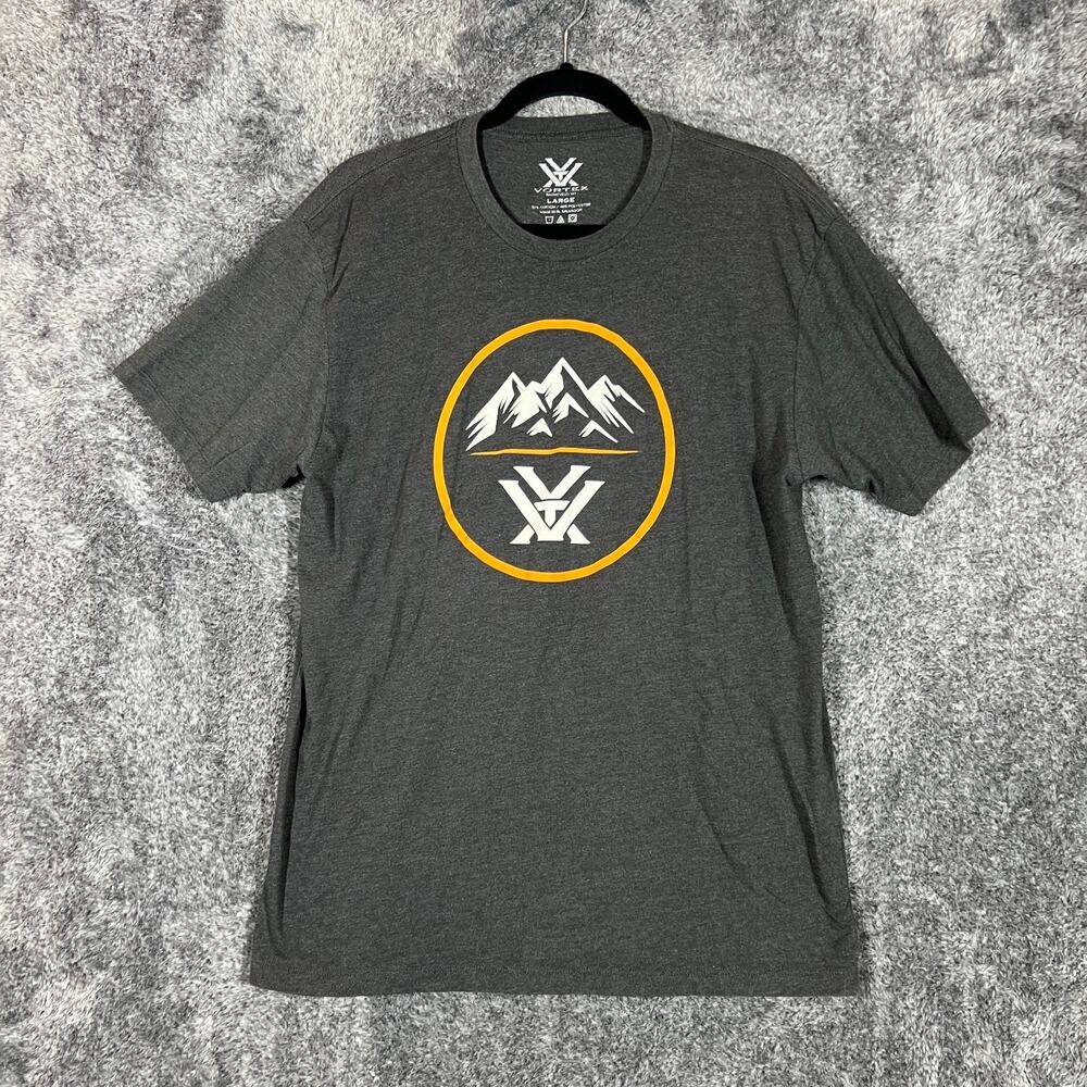 Vortex Optics Shirt Mens Large Gray Black Graphic Mountain Outdoors Casual Tee